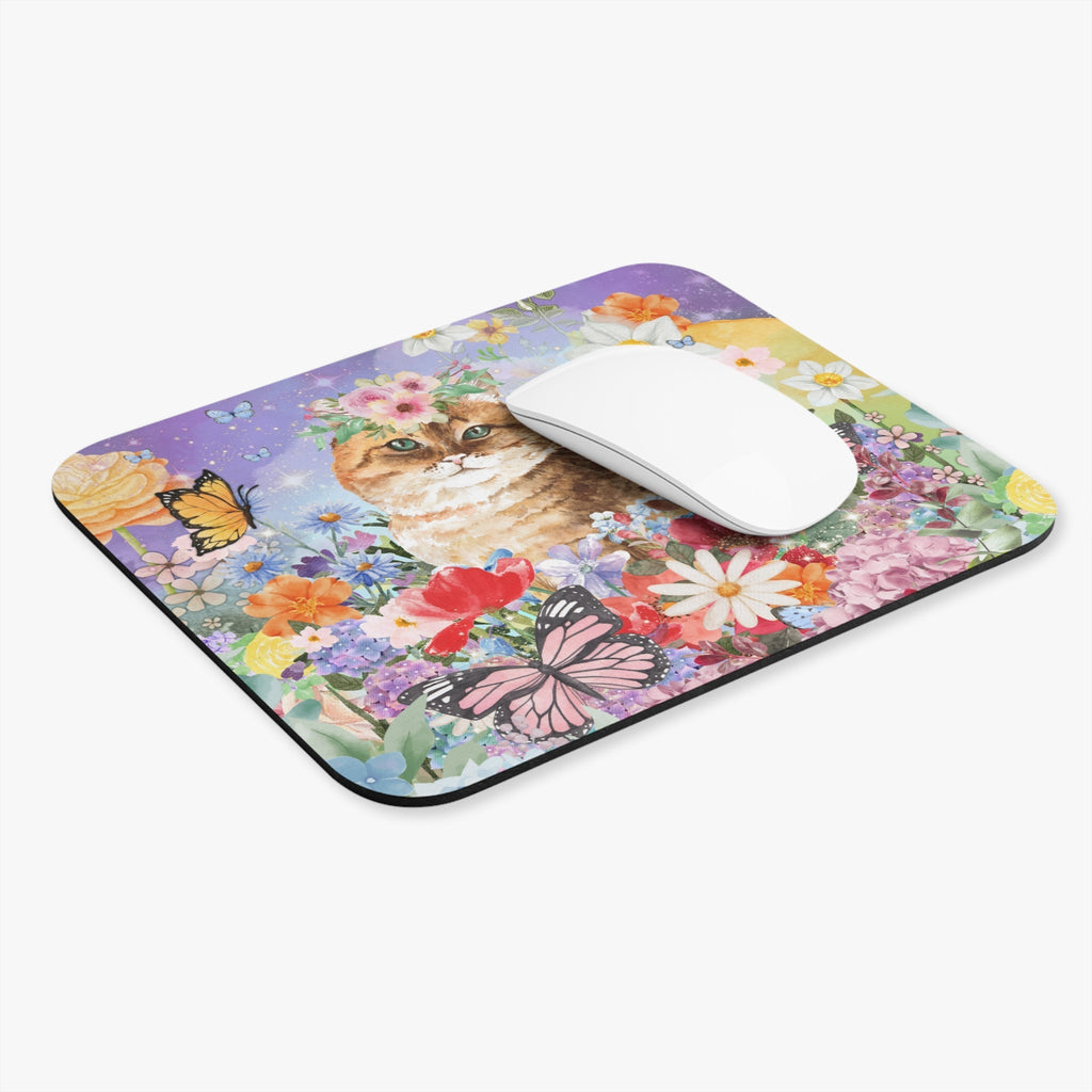 Funny Floral Cat Mousepad