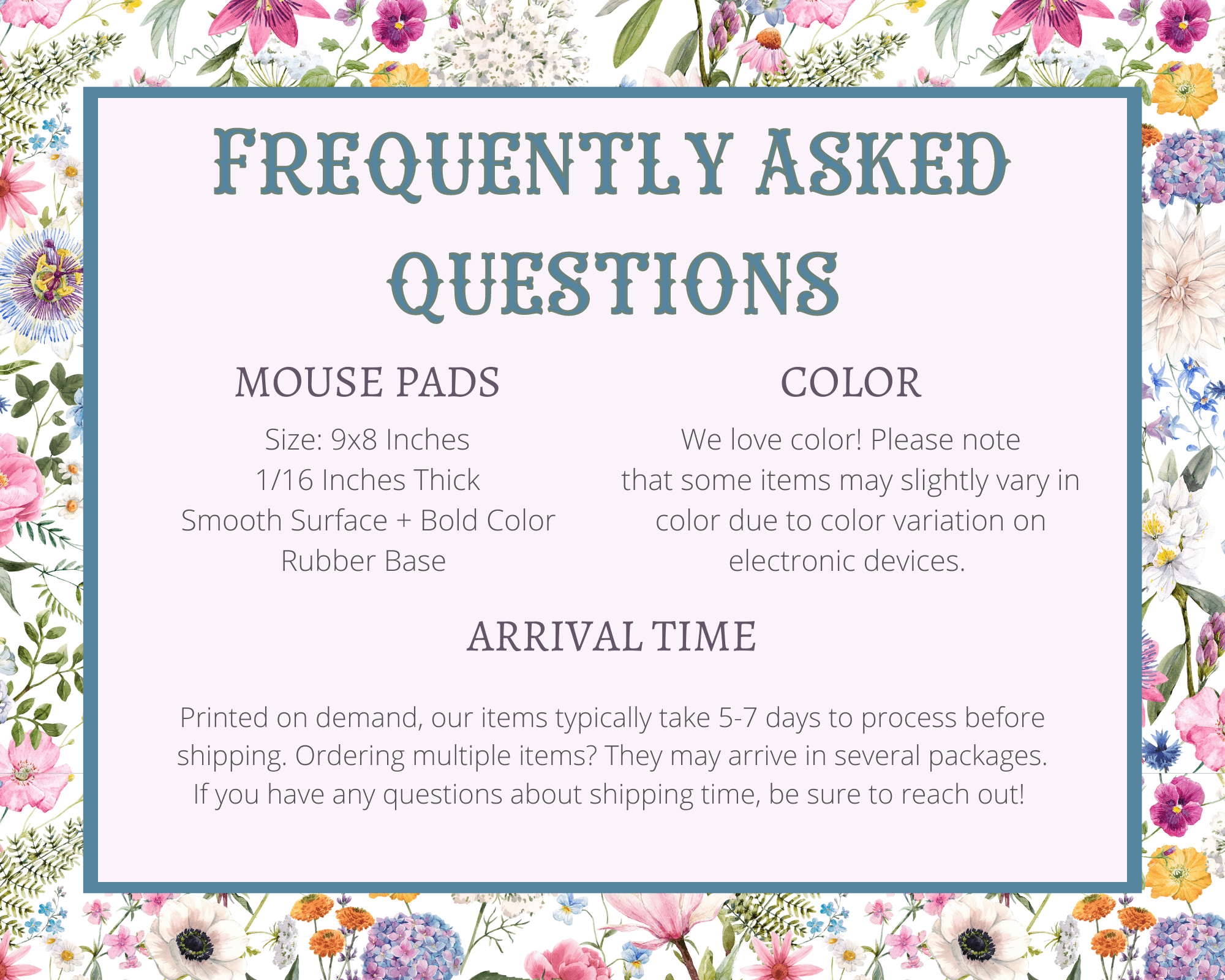 Funny Floral Cat Mousepad